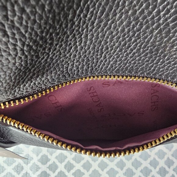 Sachs Lederwaren Pebbled Black Leather Crossbody NWT - Picture 8 of 14